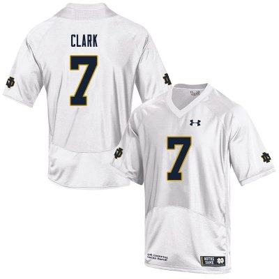 Notre Dame Fighting Irish Men's Brendon Clark #7 White Under Armour Authentic Stitched College NCAA Football Jersey UTH3499LZ